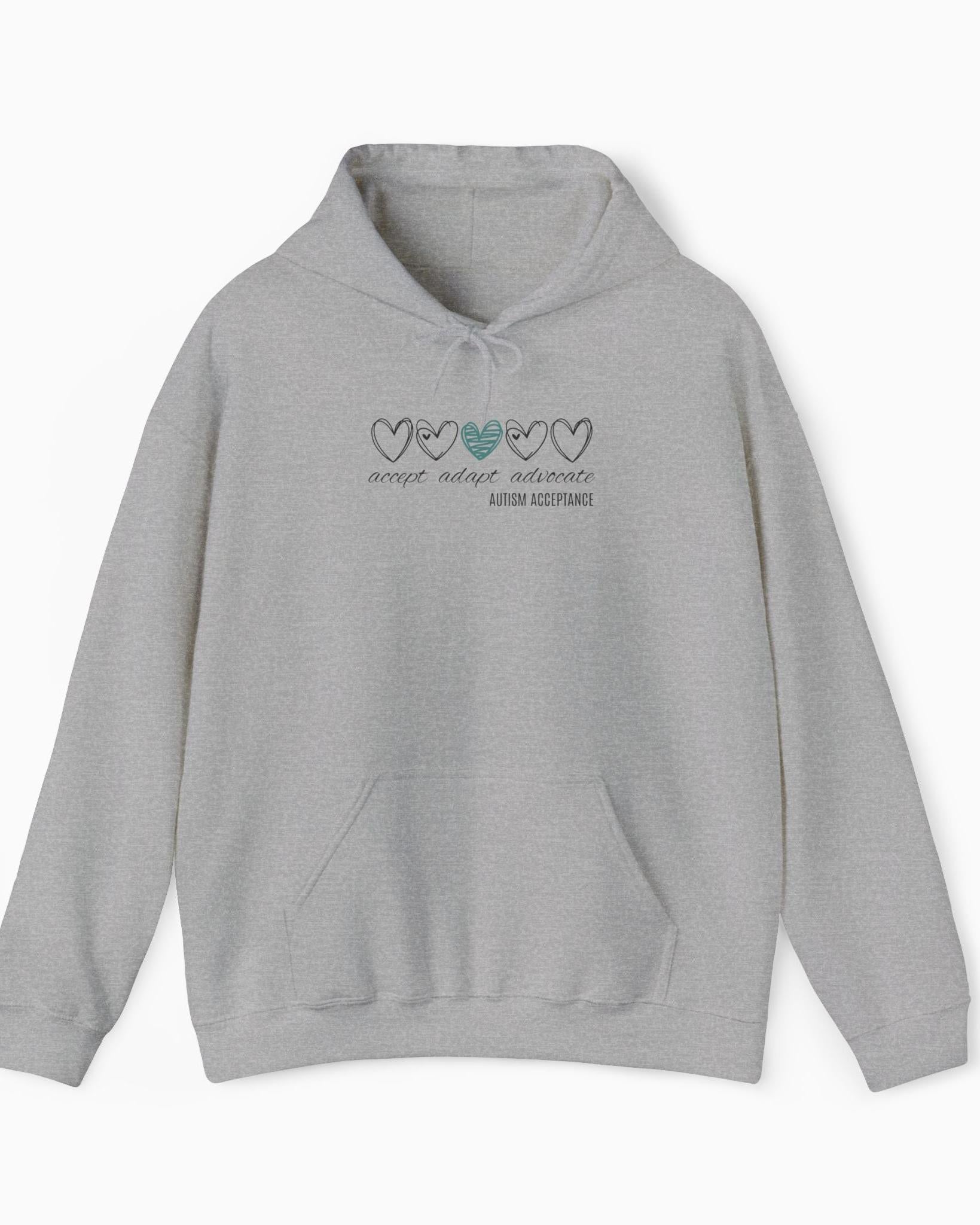 Accept Adapt Advocate Love Hearts Hoodie