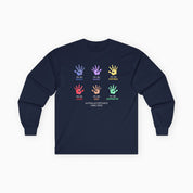 Autism Awareness 2025 - Affirmation Handprints Long Sleeve Tee