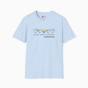 Accept Adapt Advocate Rainbow Love Heart Tee
