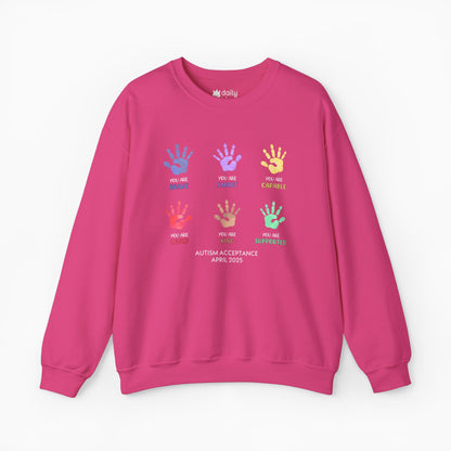 Autism Awareness 2025 - Affirmation Handprints Sweatshirt
