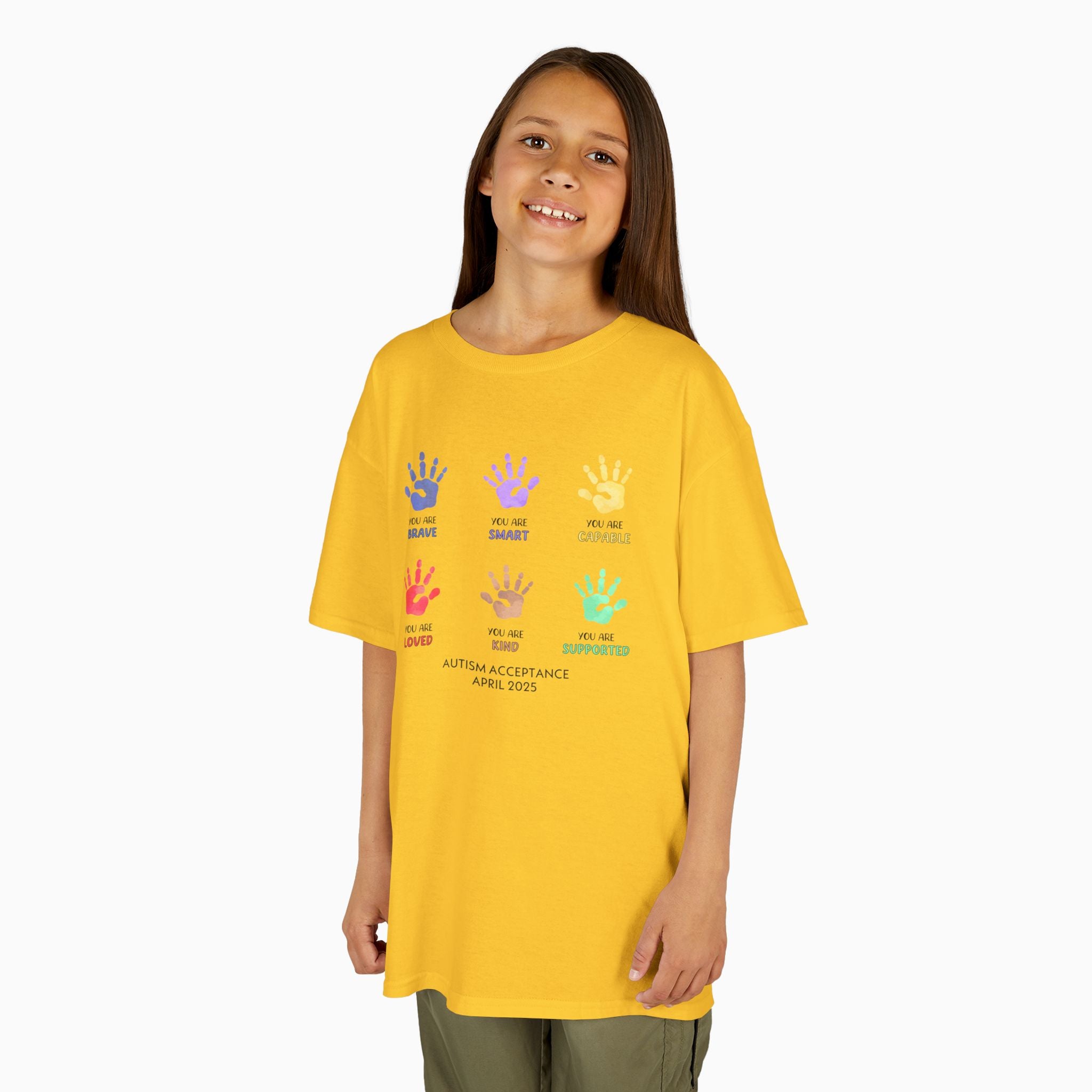 Autism Awareness 2025 - Affirmation Handprints Youth T-Shirt