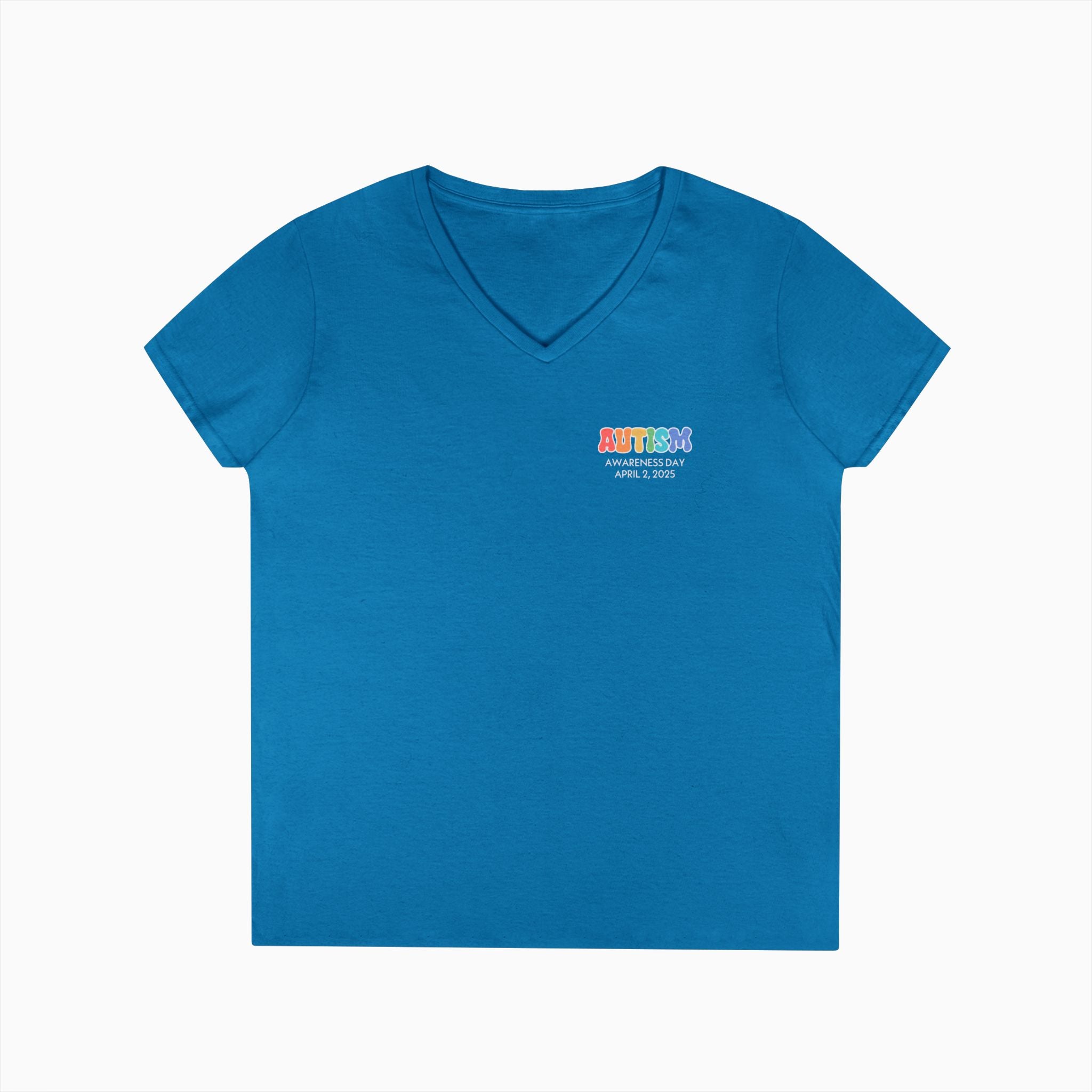 Autism Awareness 2025 - Blooms of Color All Around Ladies V-Neck T-Shirt