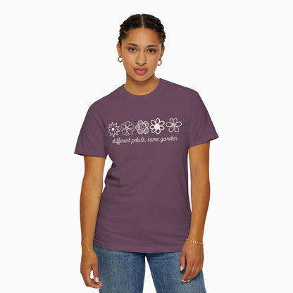 Different Petals Same Garden Flower Sketches Comfort Colors Tee