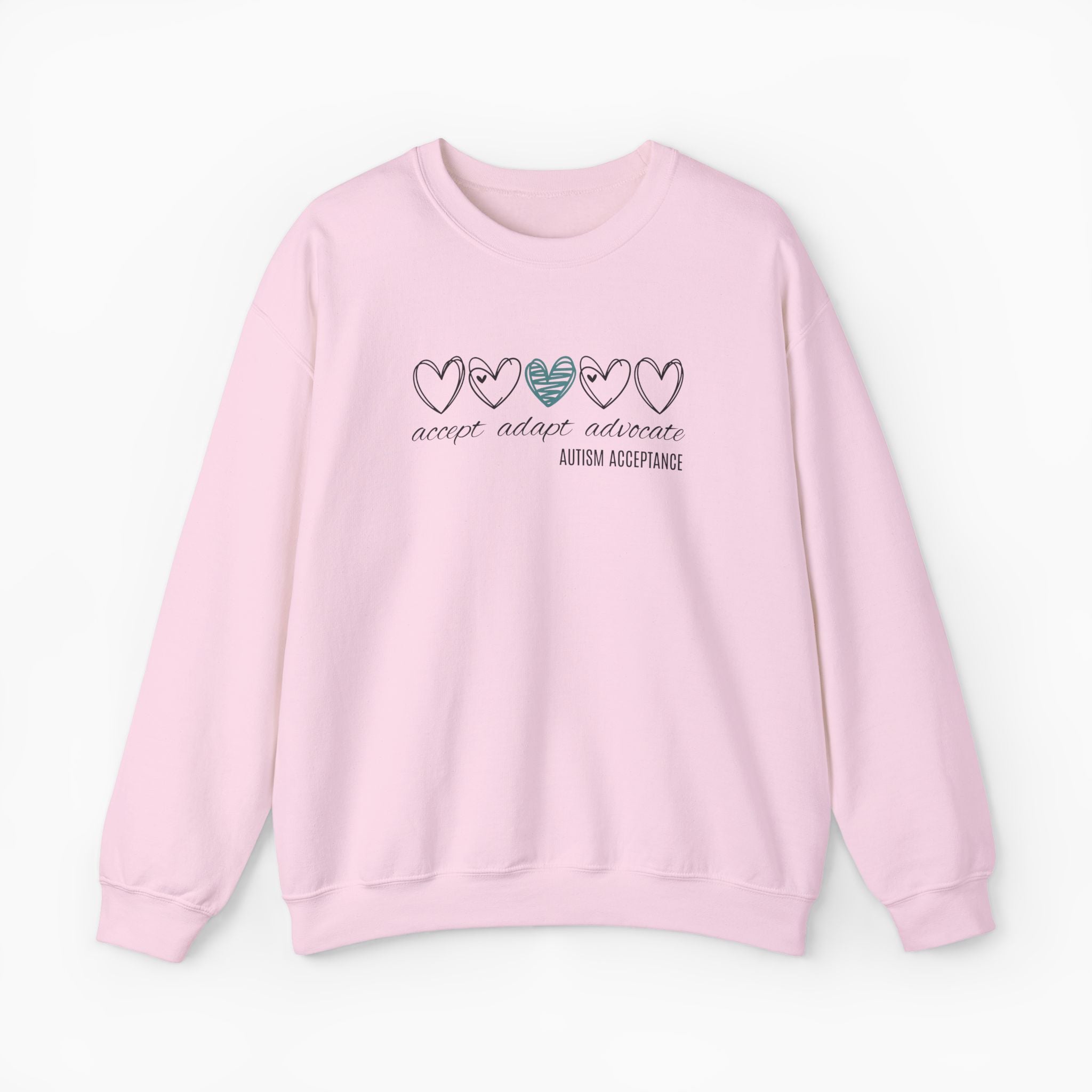 Accept Adapt Advocate Love Hearts Sweatshirt