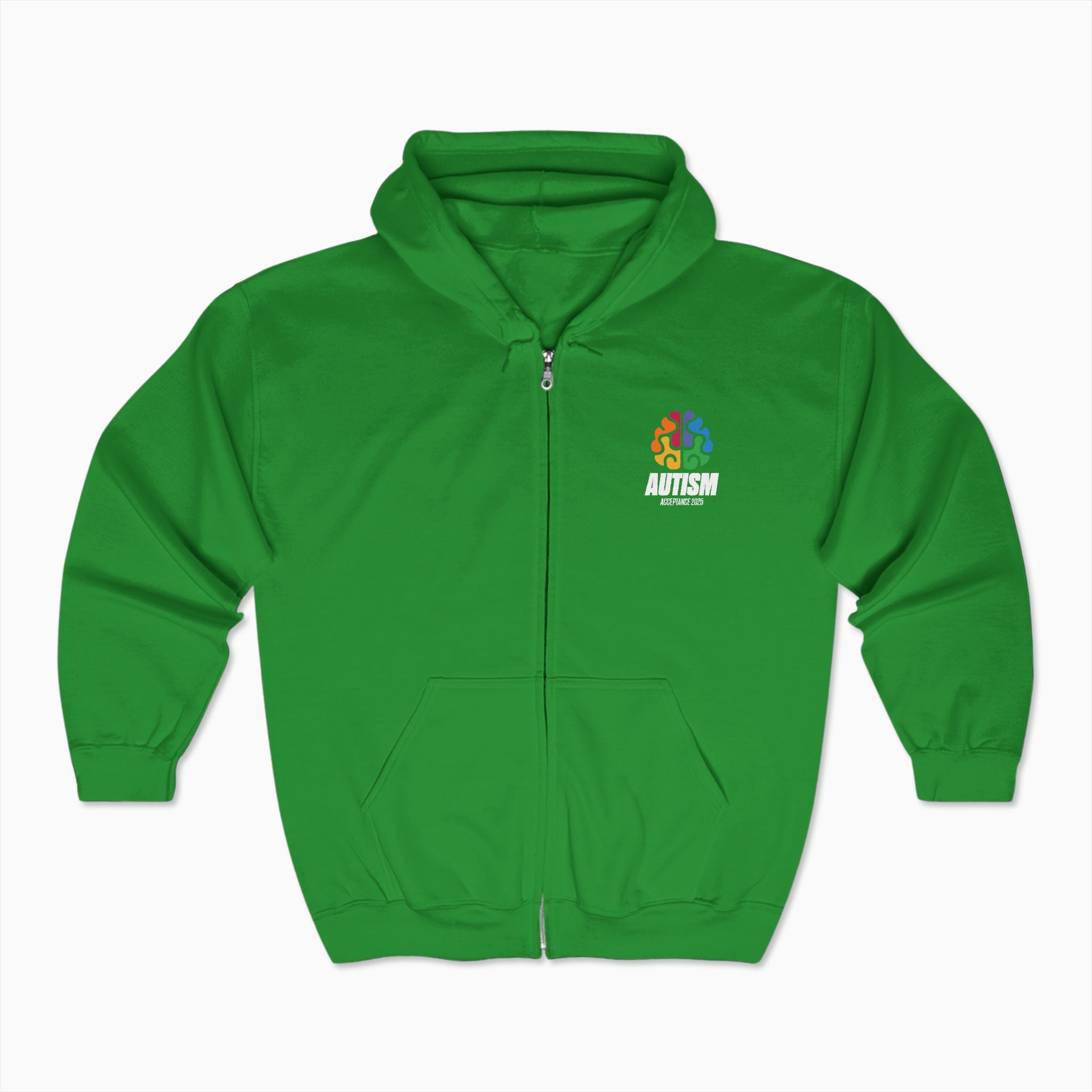 Autism Awareness 2025 - Brainbow Zip Up Hoodie