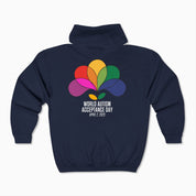 Autism Awareness 2025 - Spectrum in Bloom Zip Up Hoodie