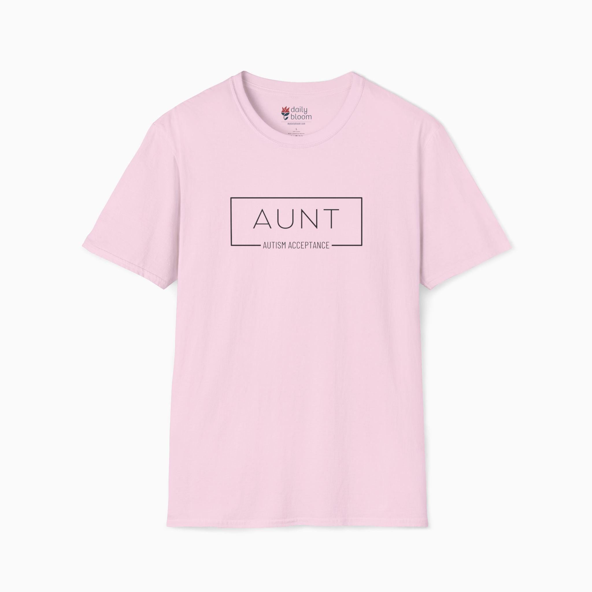 Aunt Box Tee-Light Pink-Neurodiversity, ADHD & Autism Awareness & Acceptance T-Shirt by Daily Bloom