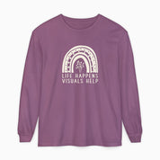 Life Happens Visuals Help Comfort Colors Long Sleeve T-Shirt