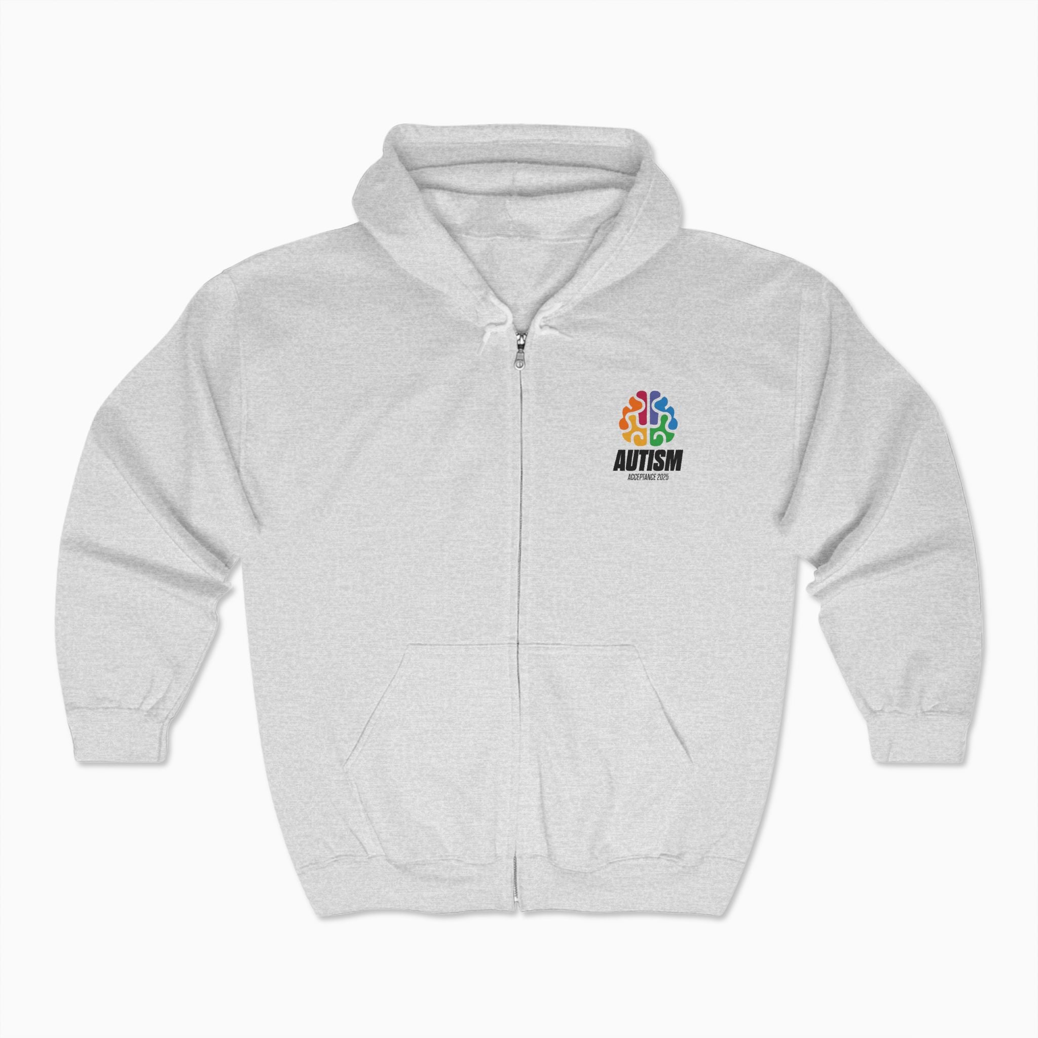 Autism Awareness 2025 - Brainbow Zip Up Hoodie