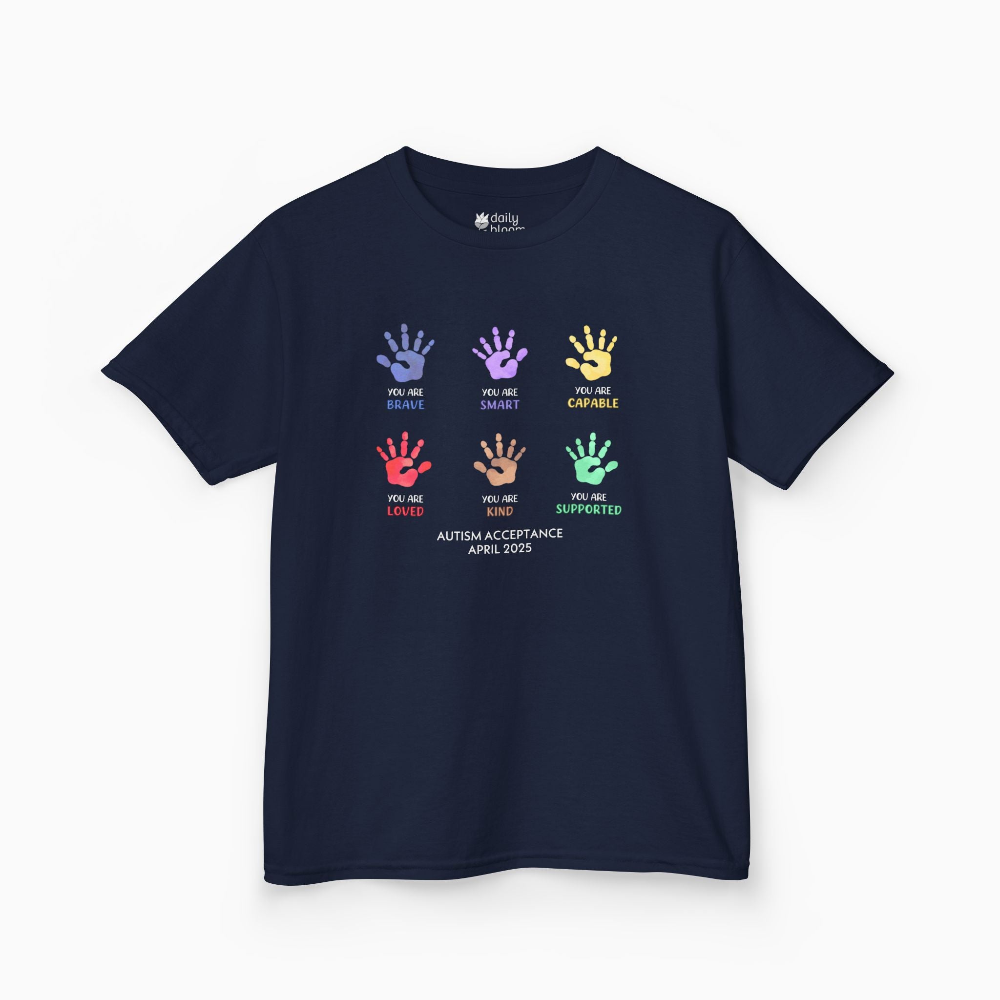 Autism Awareness 2025 - Affirmation Handprints Youth T-Shirt