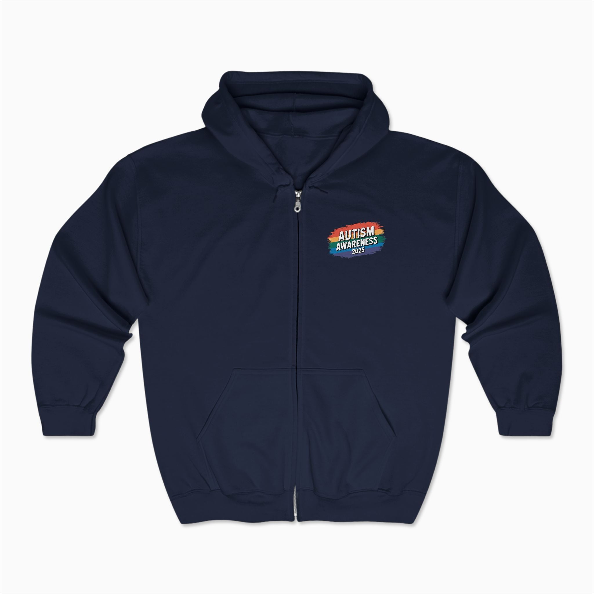 Autism Awareness 2025 - Brushstrokes of Awareness Zip Up Hoodie