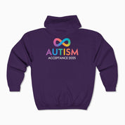 Autism Awareness 2025 - Infinity Acceptance Zip Up Hoodie