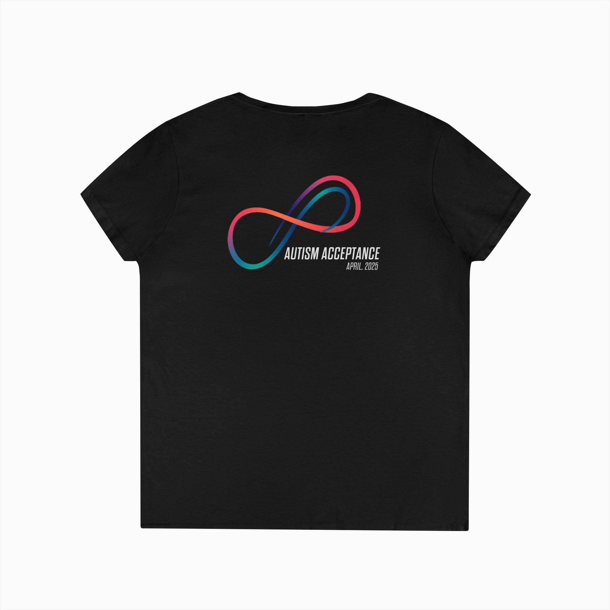 Autism Awareness 2025 - Loop of Acceptance Ladies V-Neck T-Shirt