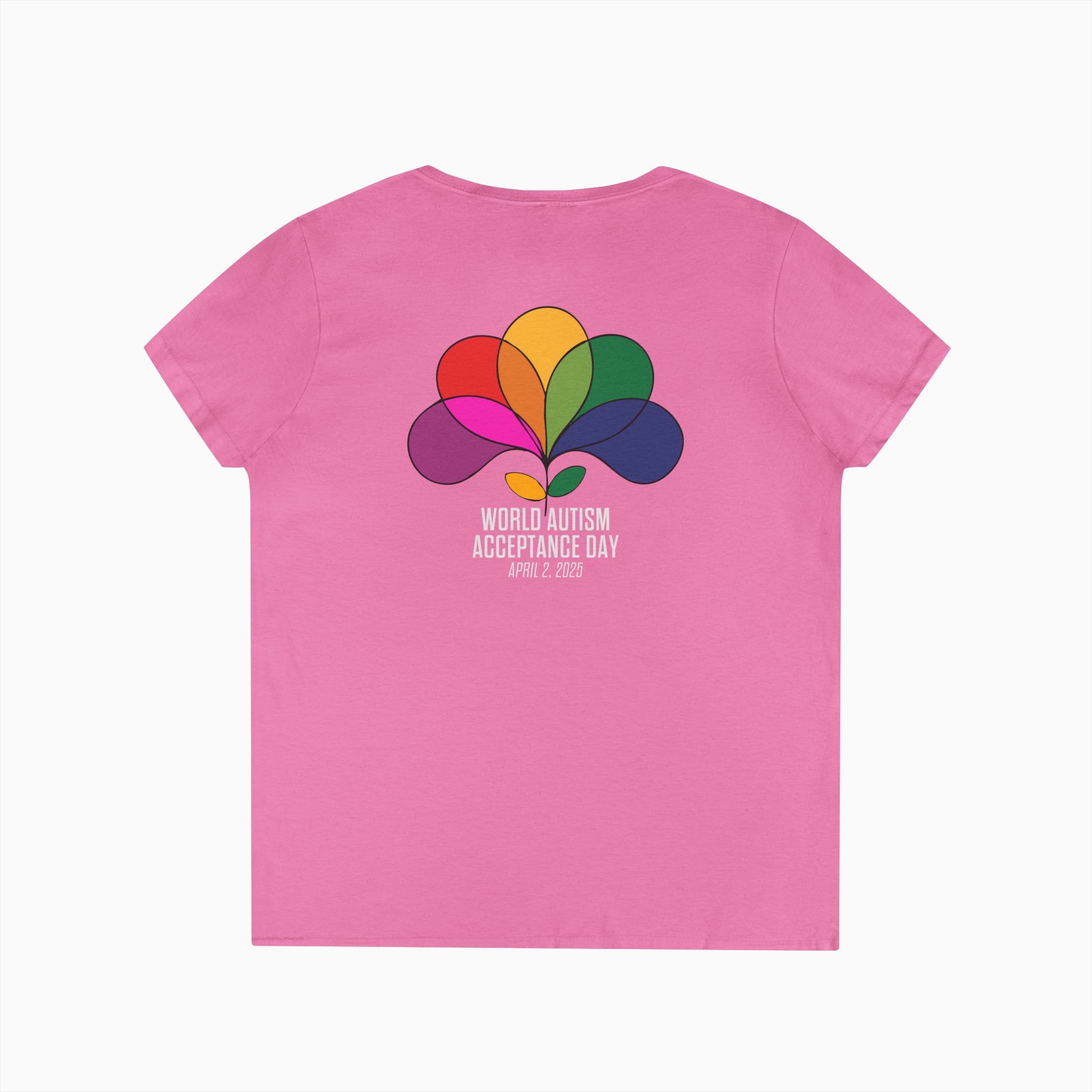 Autism Awareness 2025 - Spectrum in Bloom Ladies V-Neck T-Shirt