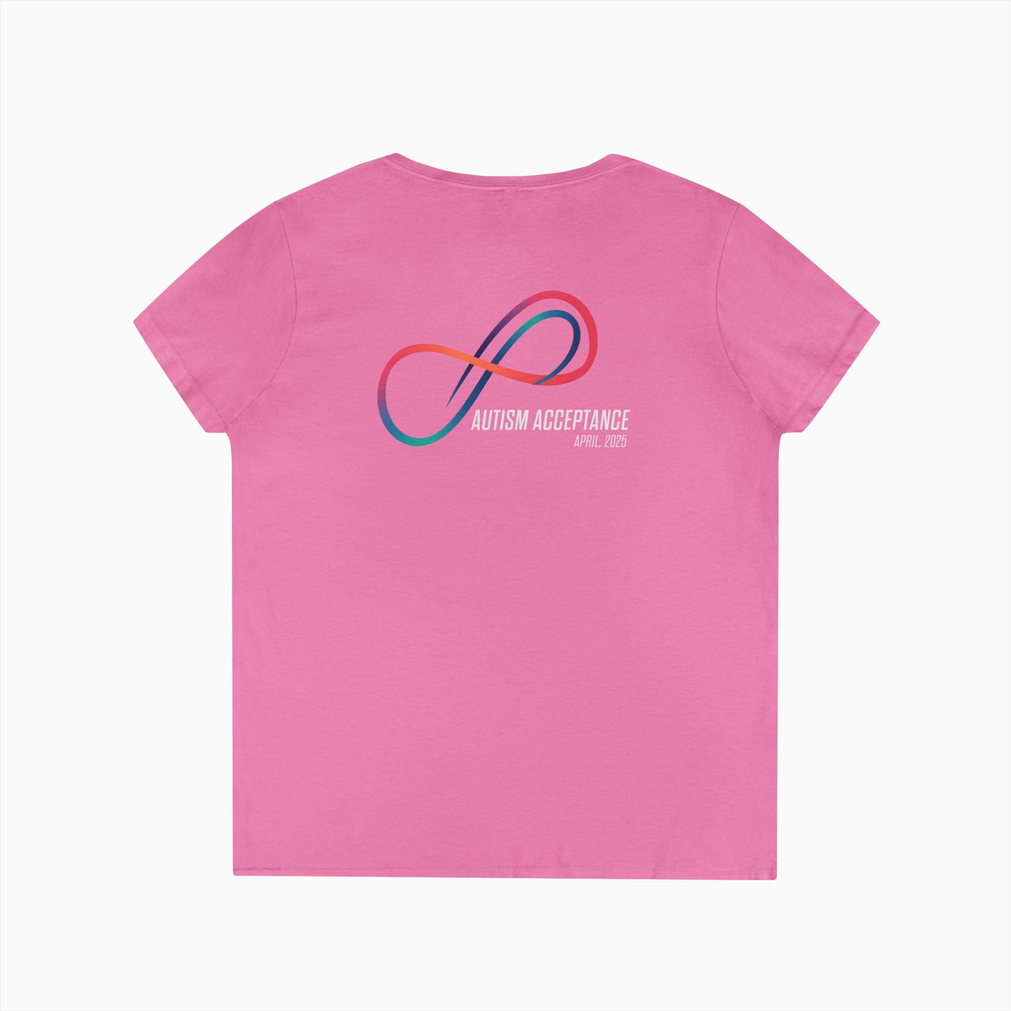 Autism Awareness 2025 - Loop of Acceptance Ladies V-Neck T-Shirt
