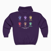 Autism Awareness 2025 - Affirmations Handprints Zip Up Hoodie