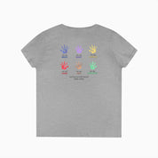 Autism Awareness 2025 - Affirmation Handprints Ladies V-Neck T-Shirt
