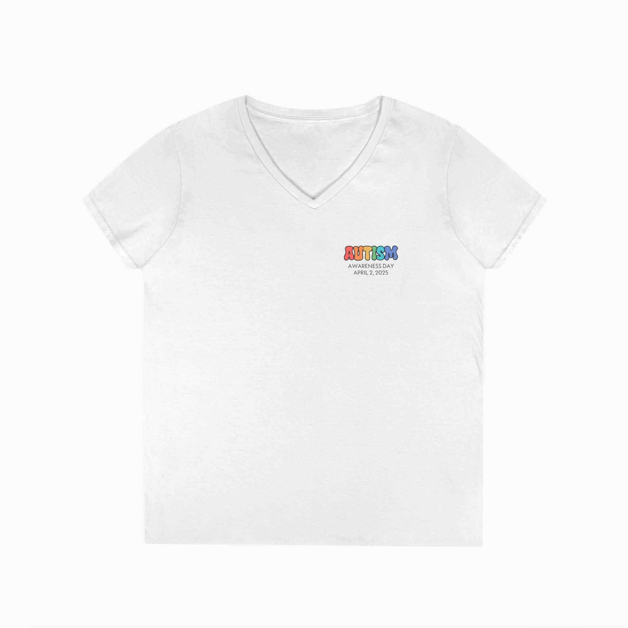 Autism Awareness 2025 - Blooms of Color All Around Ladies V-Neck T-Shirt