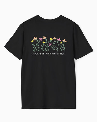 Autism T-Shirt - Progress over Perfection Tee w/ Back Print - Daily Bloom