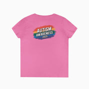 Autism Awareness 2025 - Brushstrokes of Awareness Ladies V-Neck T-Shirt