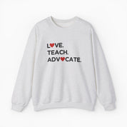 Love Teach Advocate - Love Hearts Sweatshirt