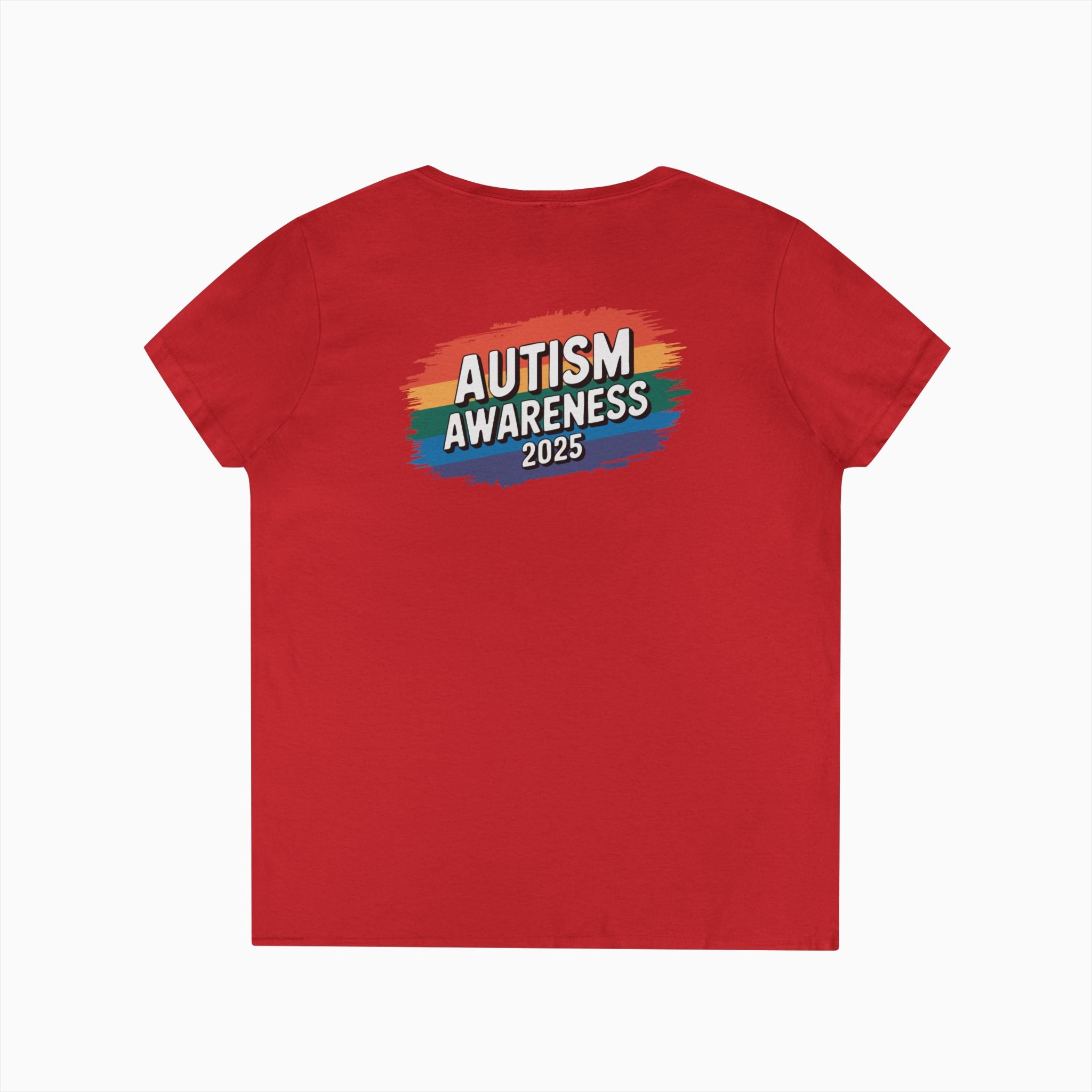 Autism Awareness 2025 - Brushstrokes of Awareness Ladies V-Neck T-Shirt