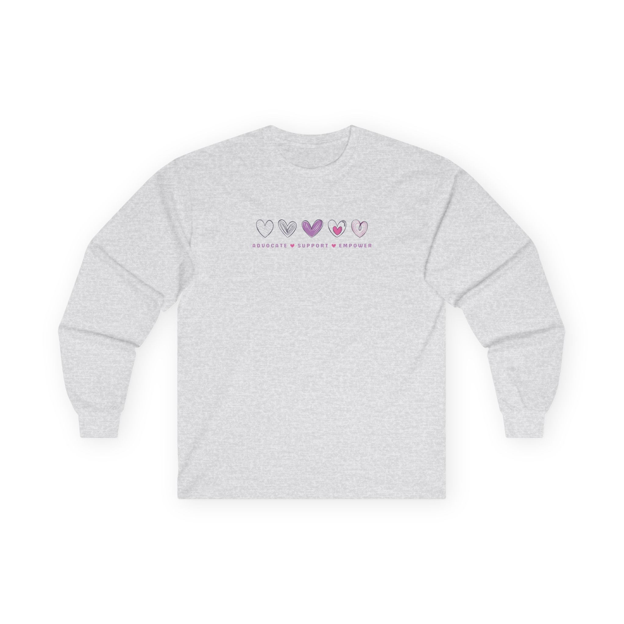 Autism Long - sleeve - Advocate Support Empower Love Hearts Long Sleeve T-Shirt - Daily Bloom