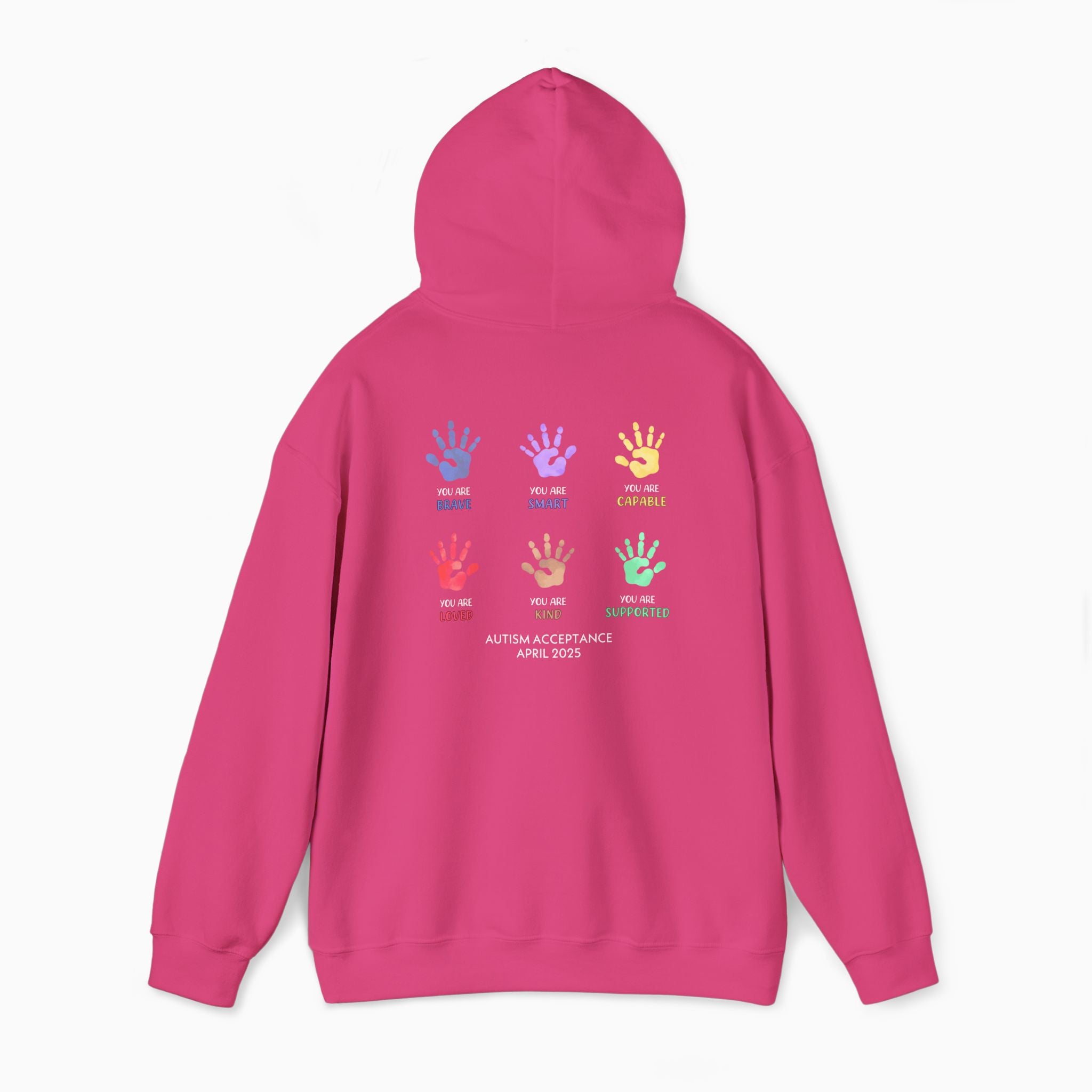 Autism Awareness 2025 - Affirmation Handprints Hoodie
