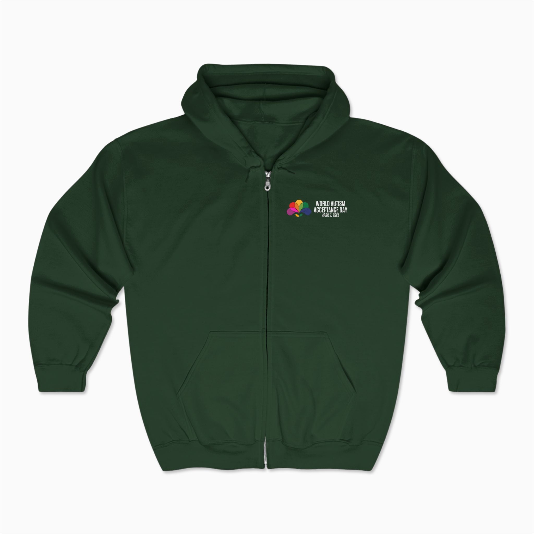 Autism Awareness 2025 - Spectrum in Bloom Zip Up Hoodie