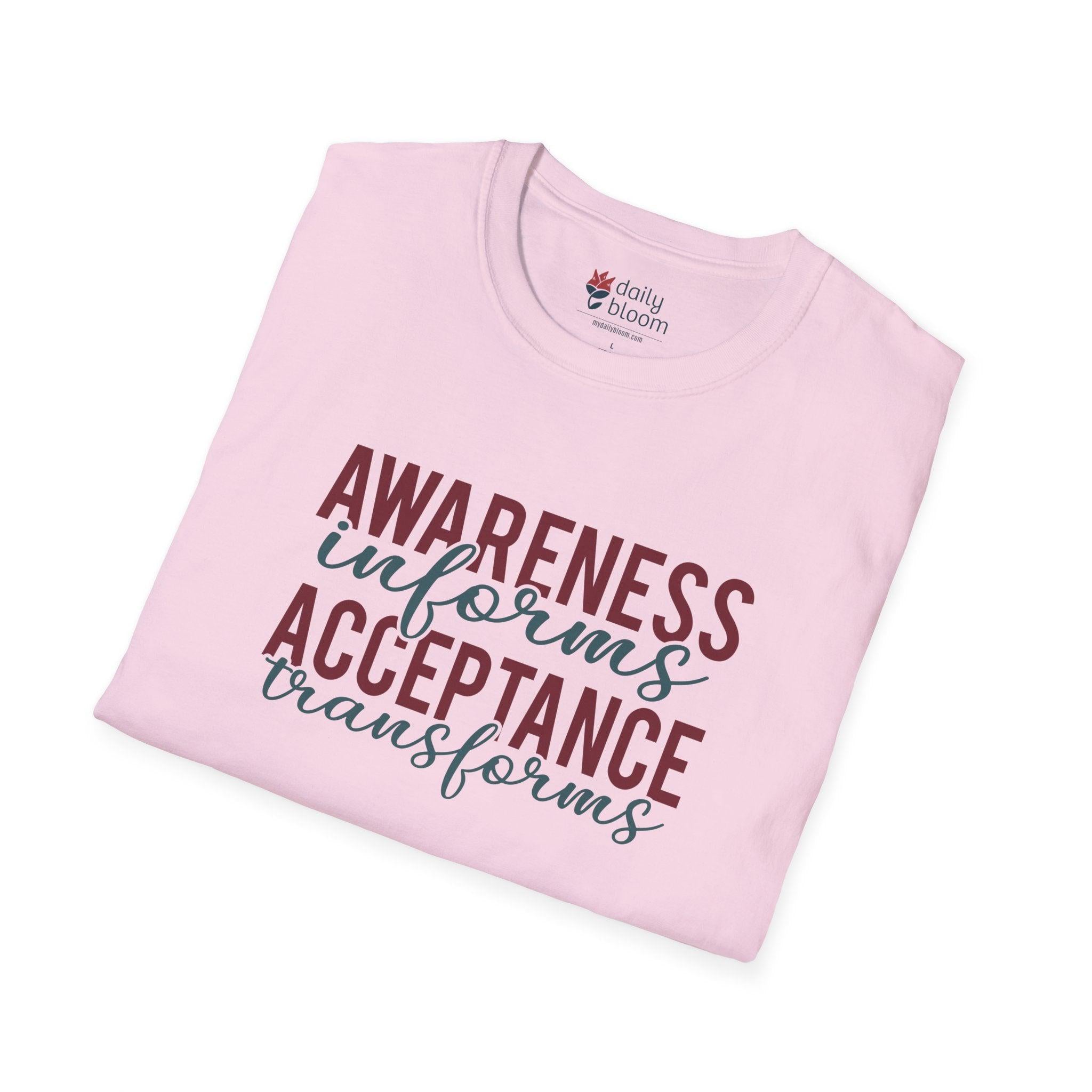 Awareness Informs Acceptance Transforms Tee-Neurodiversity, ADHD & Autism Awareness & Acceptance T-Shirt by Daily Bloom