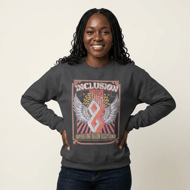 Autism Sweatshirt - Inclusion Tour Tag Free Sweatshirt - Daily Bloom