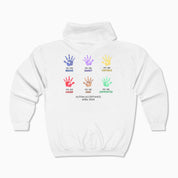 Autism Awareness 2025 - Affirmations Handprints Zip Up Hoodie