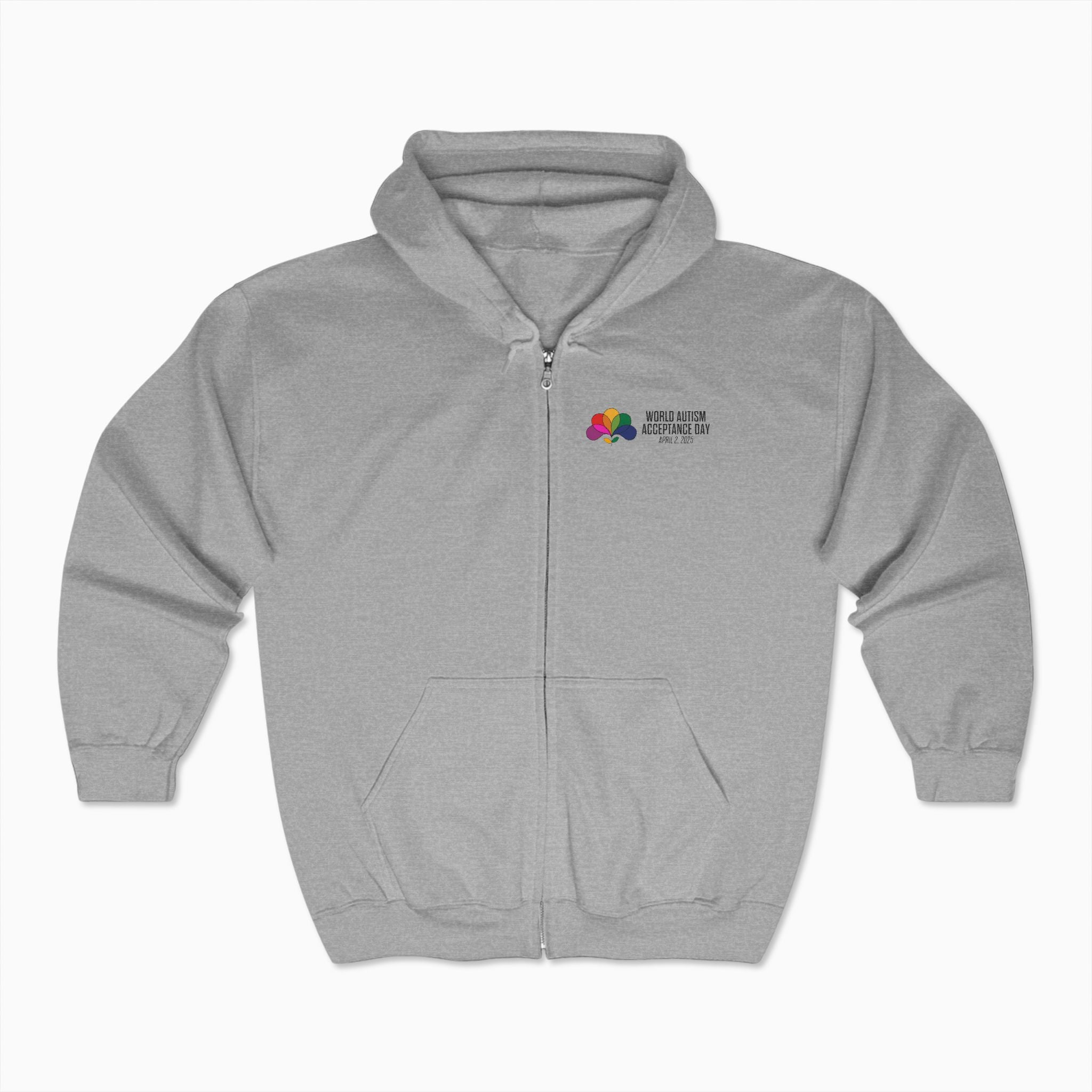 Autism Awareness 2025 - Spectrum in Bloom Zip Up Hoodie