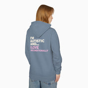 I'm Autistic and I Love Unconditionally Comfort Colors Lightweight Hoodie