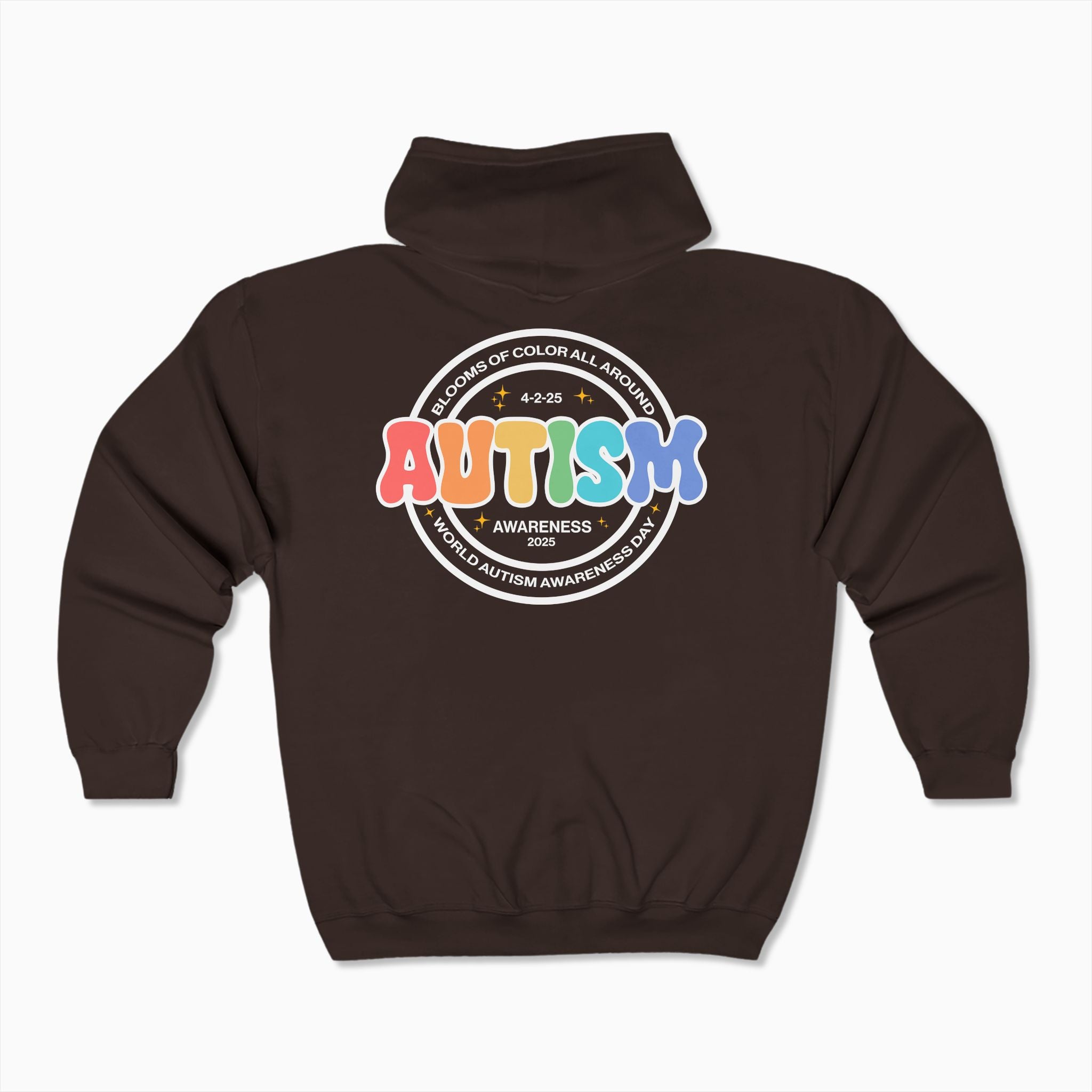 Autism Awareness 2025 - Blooms of Color All Around Zip Up Hoodie
