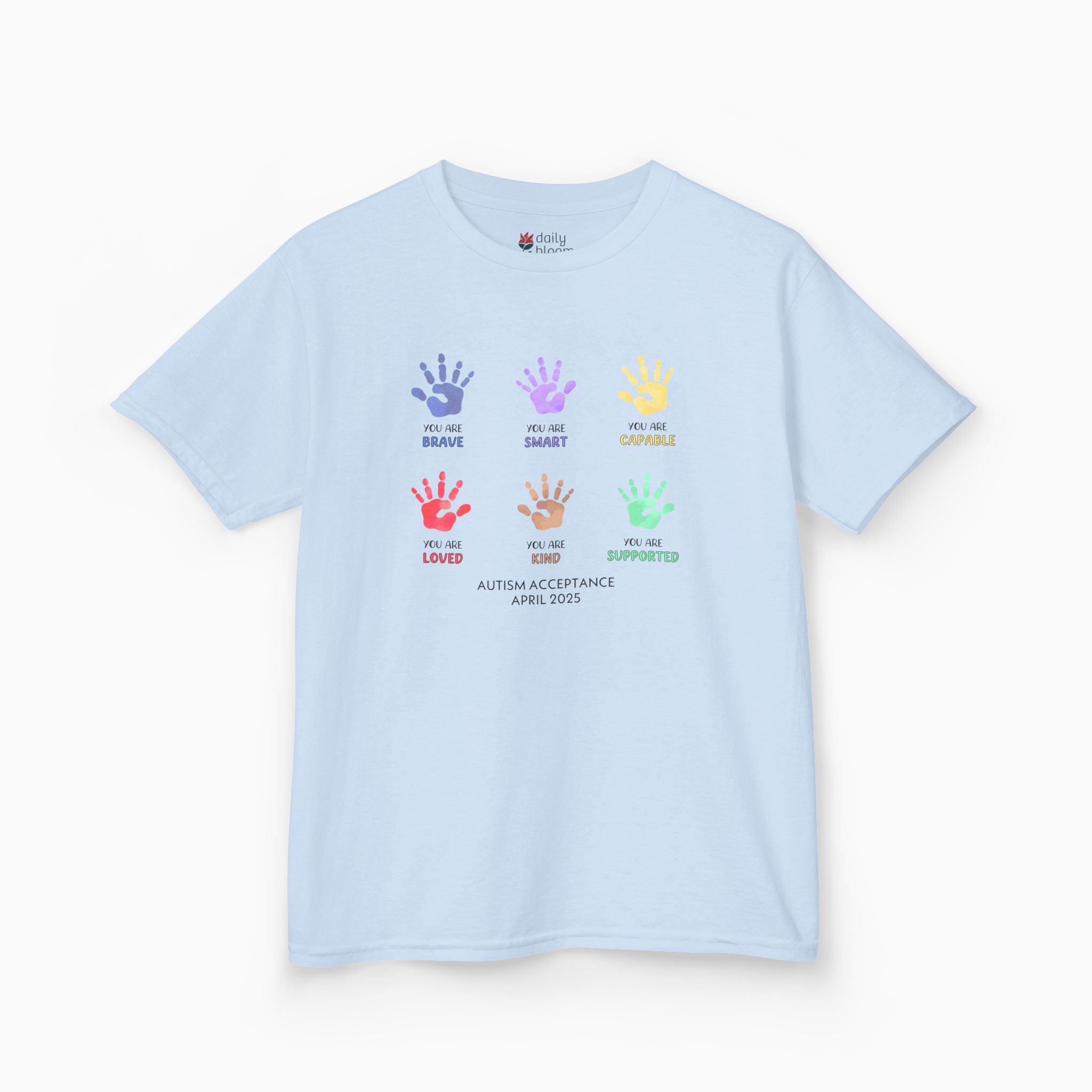 Autism Awareness 2025 - Affirmation Handprints Youth T-Shirt