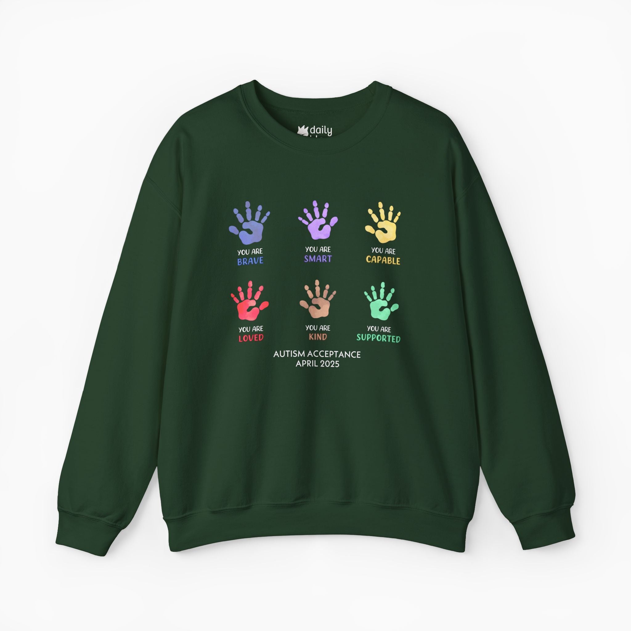 Autism Awareness 2025 - Affirmation Handprints Sweatshirt