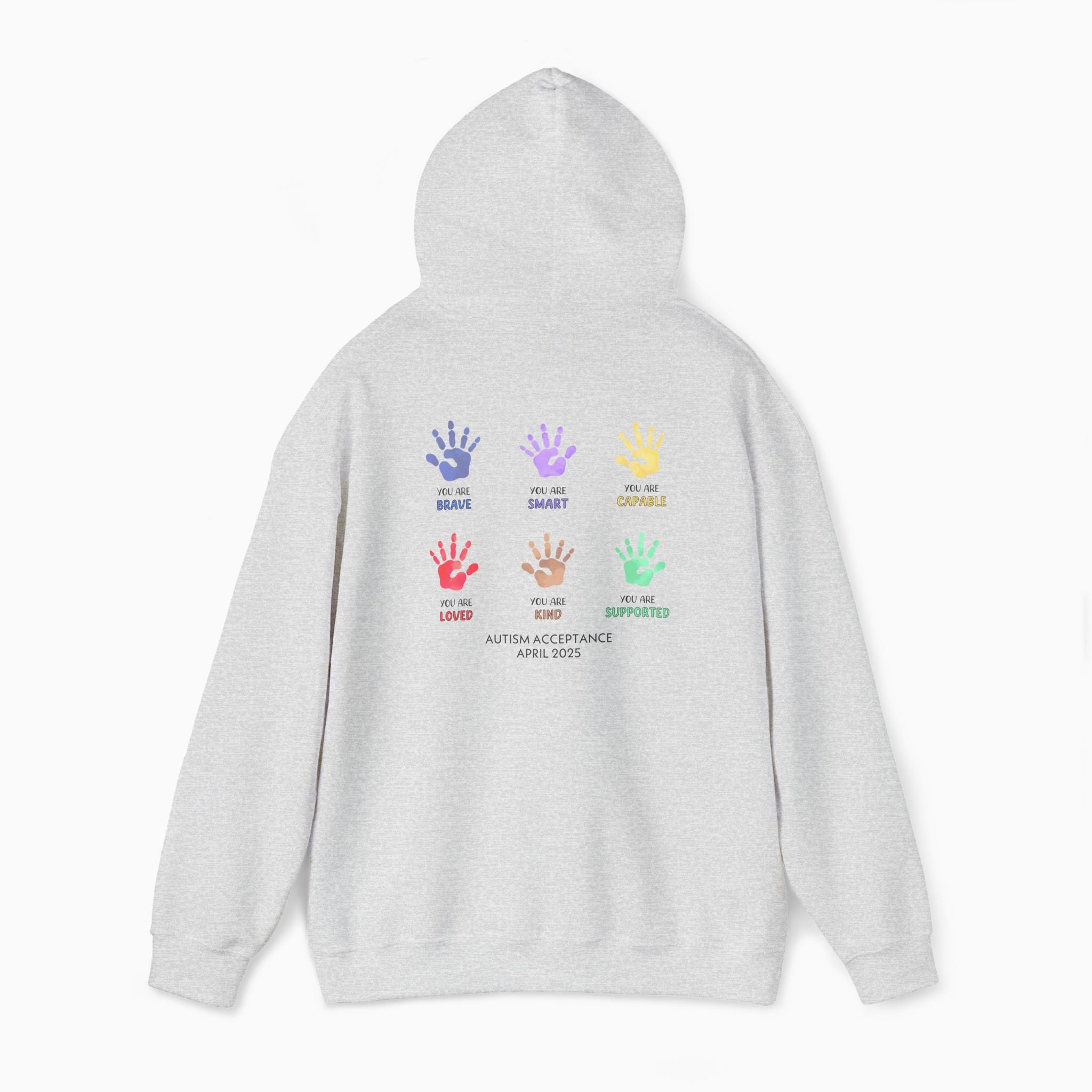 Autism Awareness 2025 - Affirmation Handprints Hoodie