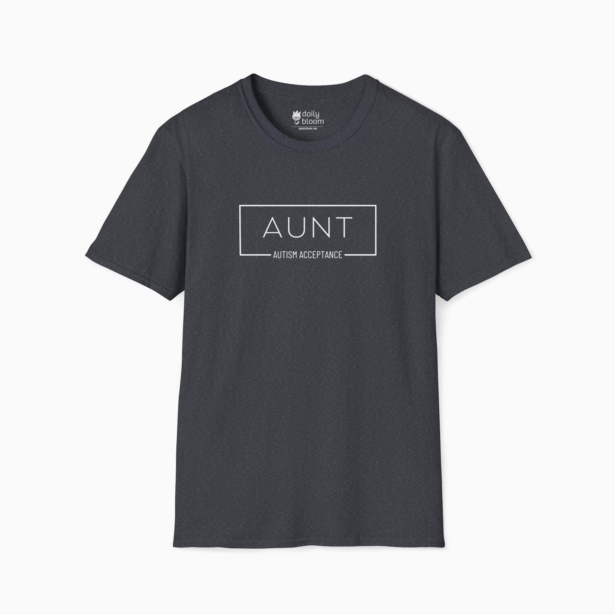 Aunt Box Tee-Dark Heather Grey-Neurodiversity, ADHD & Autism Awareness & Acceptance T-Shirt by Daily Bloom