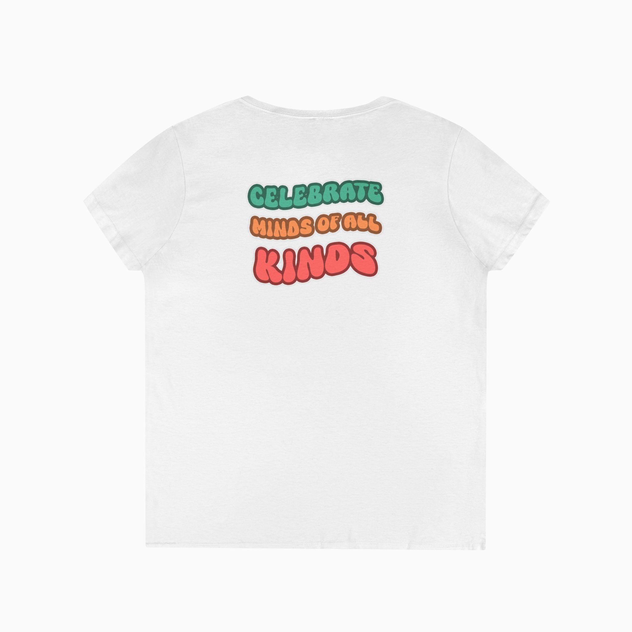 Autism Awareness 2025 - Celebrate Minds of All Kinds Ladies V-Neck T-Shirt