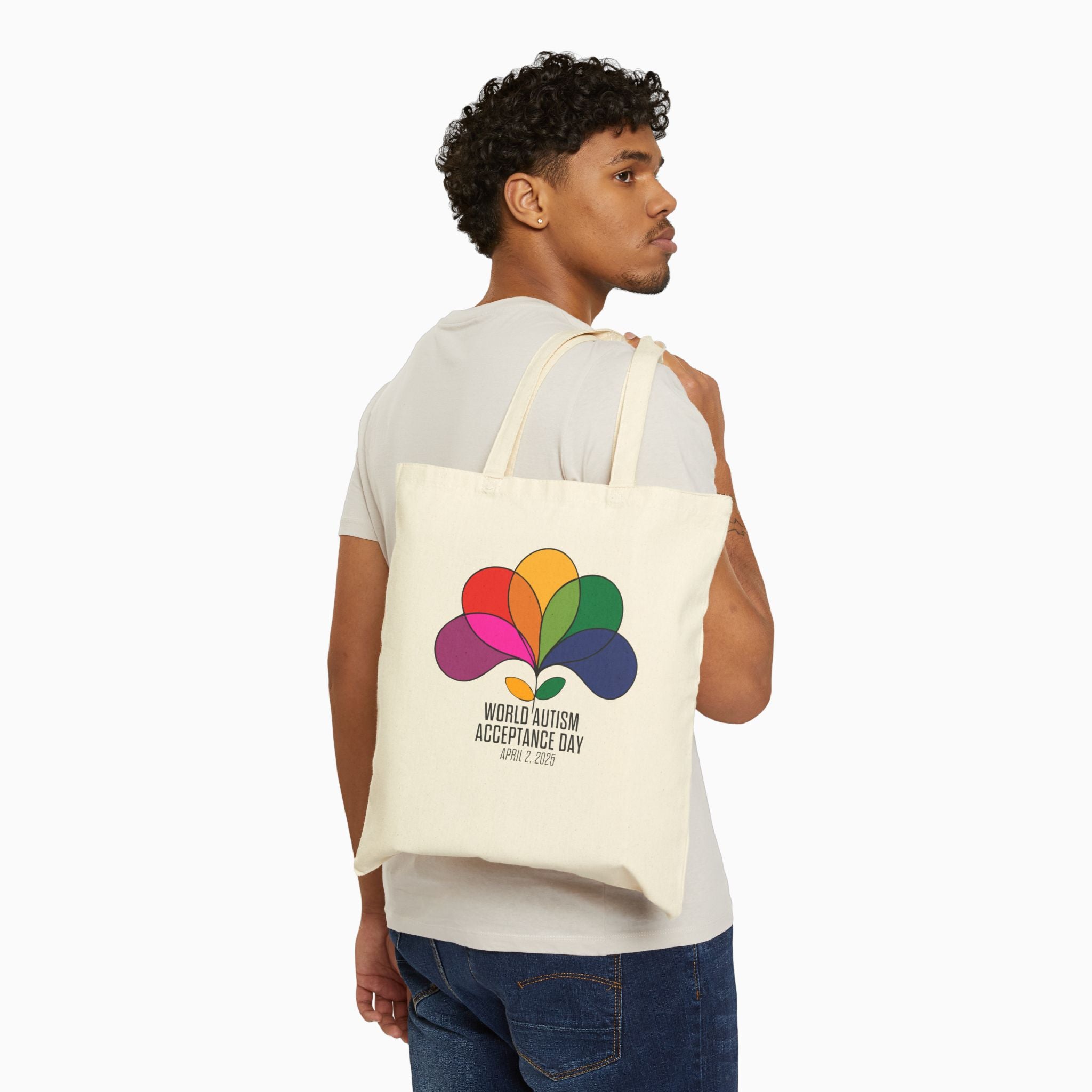 Autism Awareness 2025 - Spectrum in Bloom Canvas Tote Bag