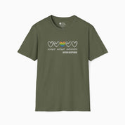 Accept Adapt Advocate Rainbow Love Heart Tee