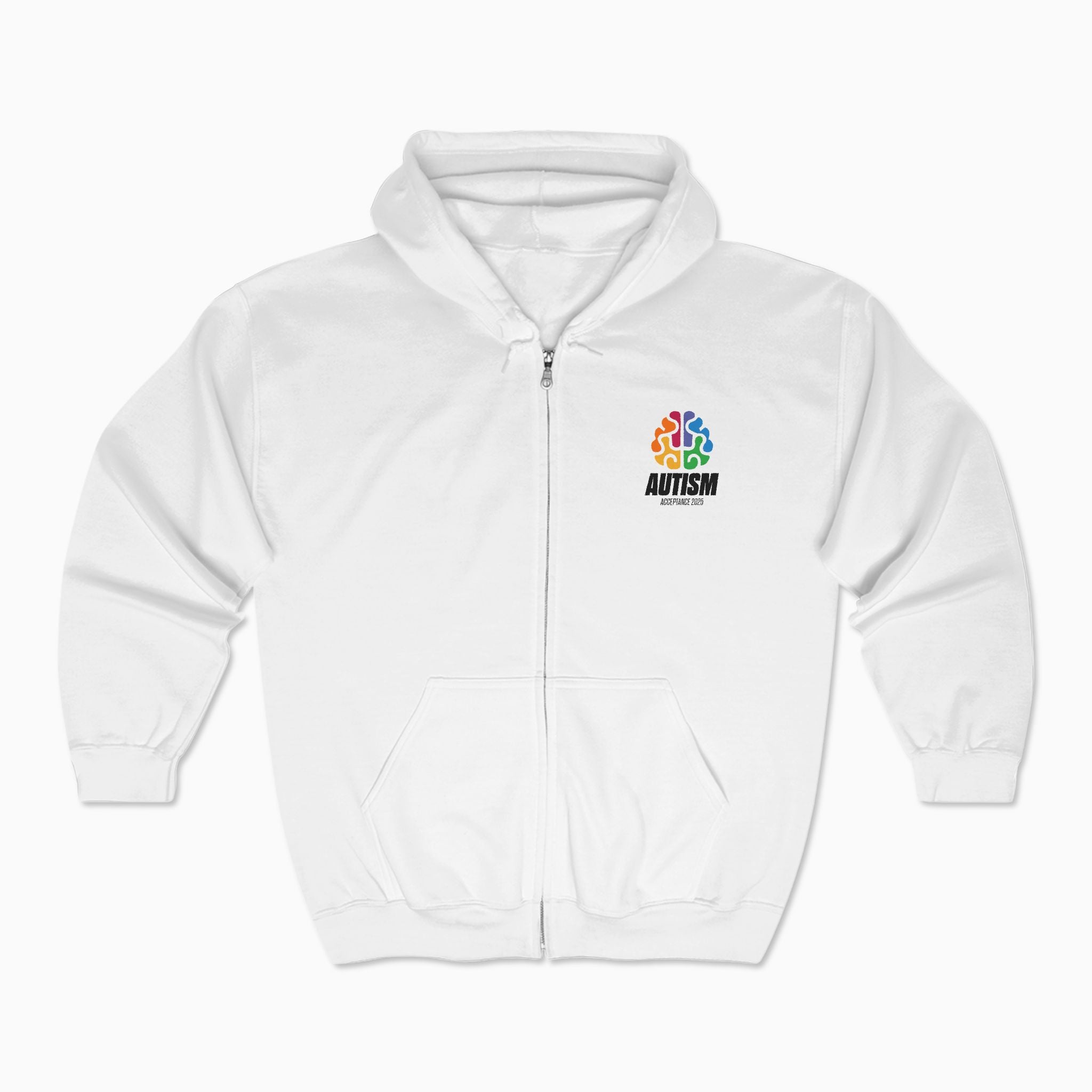 Autism Awareness 2025 - Brainbow Zip Up Hoodie