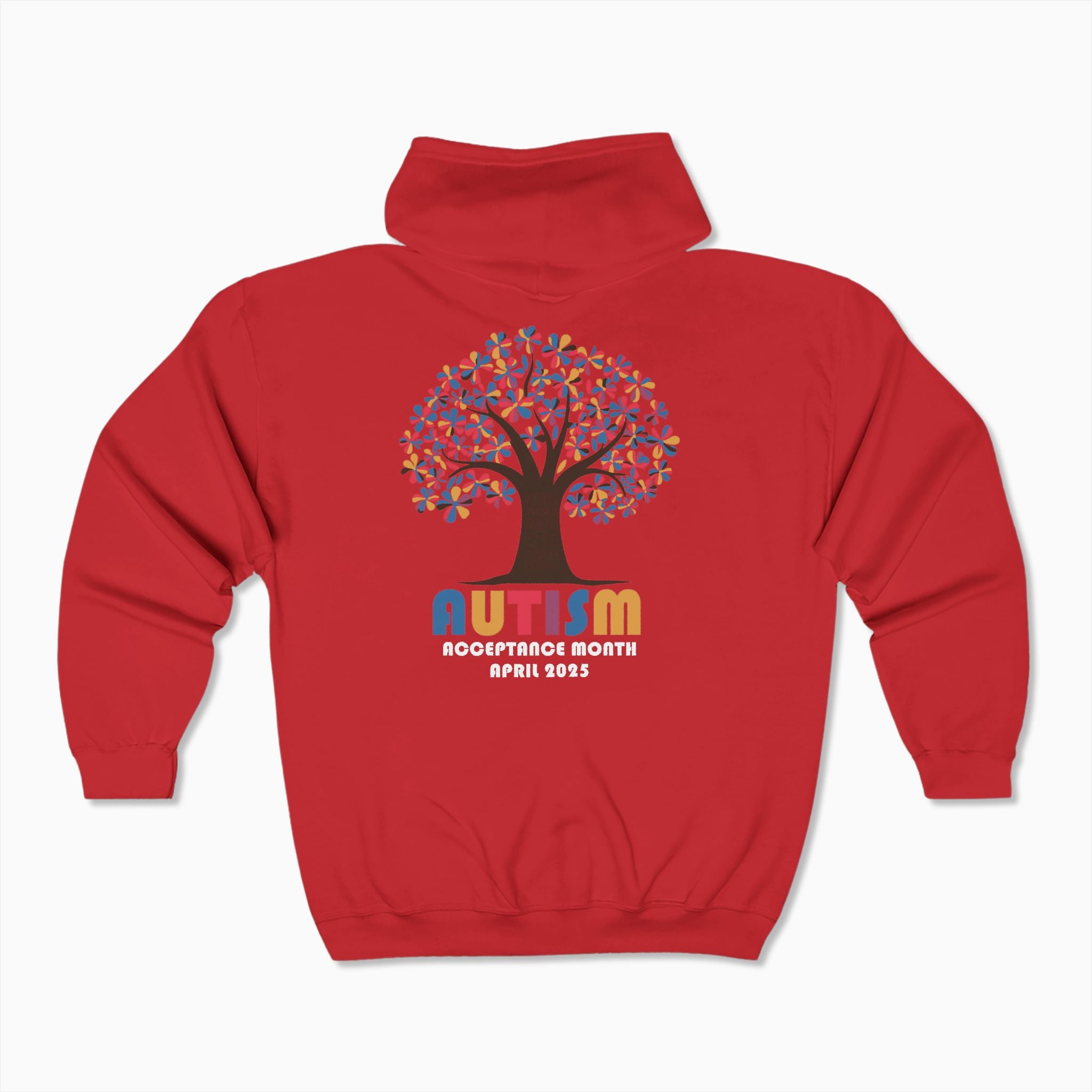 Autism Awareness 2025 - Tree of Acceptance Zip Up Hoodie