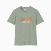 Autism Acceptance Graffiti Tee-Sage-Neurodiversity, ADHD & Autism Awareness & Acceptance T-Shirt by Daily Bloom