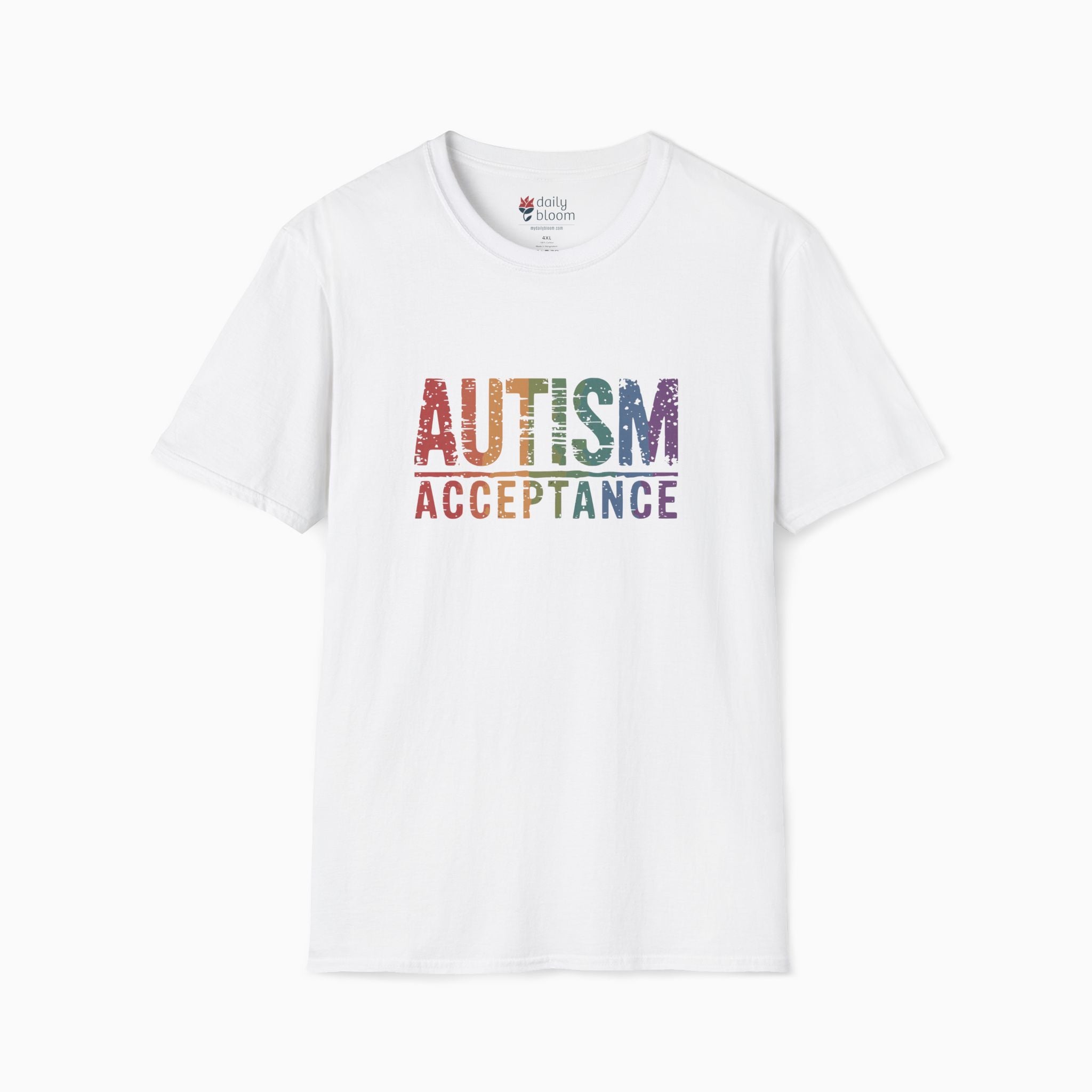 Autism Acceptance Grunge Rainbow Tee