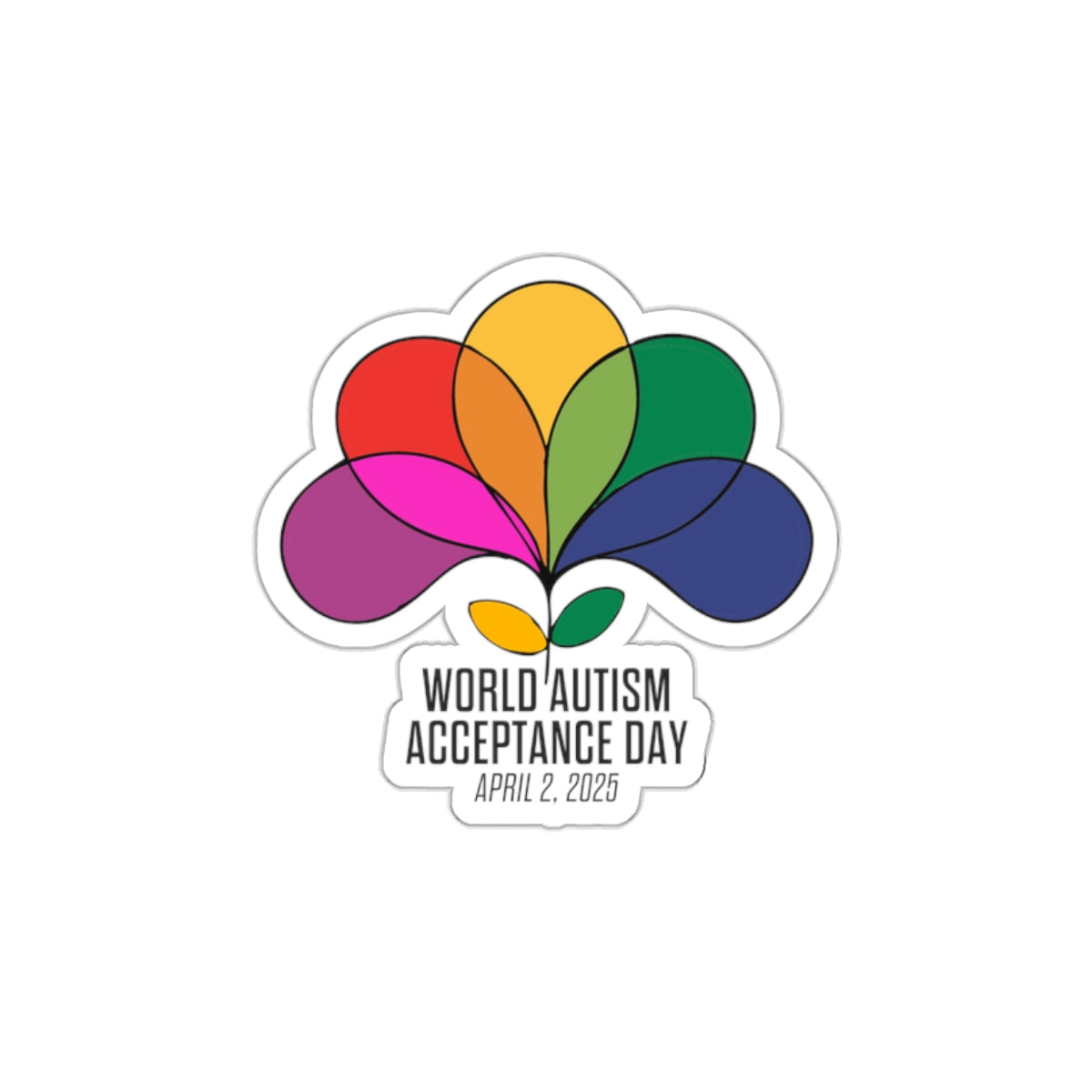 Autism Acceptance 2025 - Spectrum in Bloom Sticker