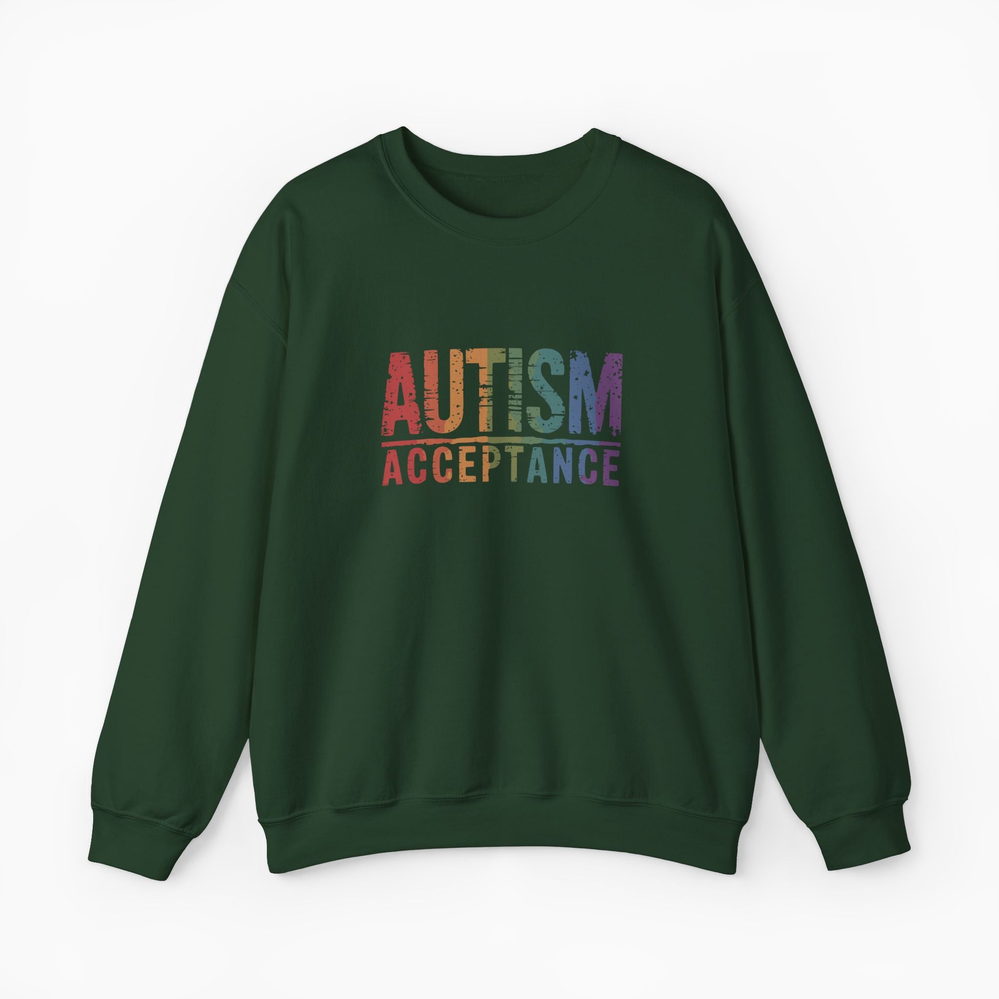 Autism Acceptance Grunge Rainbow Sweatshirt