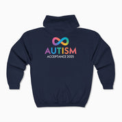 Autism Awareness 2025 - Infinity Acceptance Zip Up Hoodie
