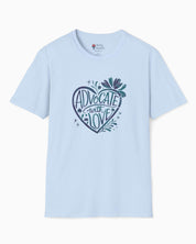 Advocate With Love Tee-Light Blue-Neurodiversity, ADHD & Autism Awareness & Acceptance T-Shirt by Daily Bloom
